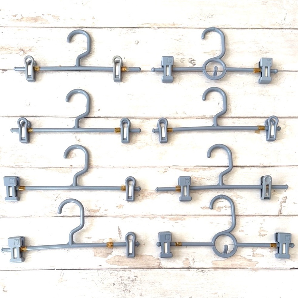 Blue Gray Pants Hangers Bundle Set of 8 Count Closet Organization